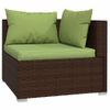 Set Muebles De Jardín 4 Piezas Y Cojines Ratán Sintético Marrón Vidaxl