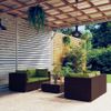 Set Muebles De Jardín 5 Piezas Y Cojines Ratán Sintético Marrón Vidaxl