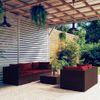 Set Muebles De Jardín 6 Piezas Y Cojines Ratán Sintético Marrón Vidaxl