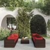 Set Muebles De Jardín 9 Piezas Y Cojines Ratán Sintético Marrón Vidaxl