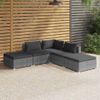 Set De Muebles De Jardín 5 Pzas Y Cojines Ratán Sintético Gris Vidaxl