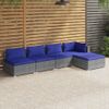 Set De Muebles De Jardín 5 Pzas Y Cojines Ratán Sintético Gris Vidaxl