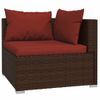 Set Muebles De Jardín 4 Piezas Y Cojines Ratán Sintético Marrón Vidaxl