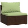 Set Muebles De Jardín 9 Pzas Y Cojines Ratán Sintético Marrón Vidaxl