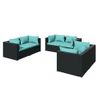 Set De Muebles De Jardín 6 Pzas Y Cojines Ratán Sintético Negro Vidaxl