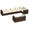 Set Muebles De Jardín 8 Piezas Y Cojines Ratán Sintético Marrón Vidaxl