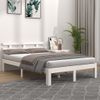 Estructura De Cama De Madera Maciza Blanca 135x190 Cm Vidaxl