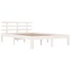 Estructura De Cama De Madera Maciza Blanca 135x190 Cm Vidaxl