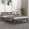 Estructura De Cama Madera Maciza Gris Doble 135x190 Cm Vidaxl