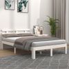 Estructura De Cama De Madera Maciza Blanca 140x190 Cm Vidaxl