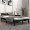 Estructura De Cama De Madera Maciza Negro 200x200 Cm Vidaxl