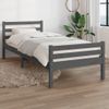 Estructura De Cama Individual Madera Maciza Gris 90x190 Cm Vidaxl