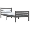 Estructura De Cama Individual Madera Maciza Gris 90x190 Cm Vidaxl