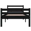 Estructura De Cama Individual Madera Maciza Negra 90x190 Cm Vidaxl