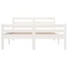 Estructura De Cama Doble Pequeña Madera Maciza Blanca 120x190cm Vidaxl