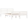 Estructura De Cama De Madera Maciza Blanca 135x190 Cm Vidaxl