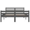 Estructura De Cama Madera Maciza Gris Doble 135x190 Cm Vidaxl