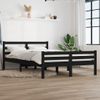 Estructura De Cama De Madera Maciza Negra 160x200 Cm Vidaxl