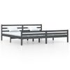 Estructura De Cama Madera Maciza Gris 200x200 Cm Vidaxl