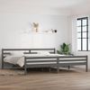 Estructura De Cama Madera Maciza Gris 200x200 Cm Vidaxl