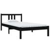 Estructura De Cama Individual Madera Maciza Negra 90x190 Cm Vidaxl