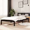 Estructura De Cama Individual Madera Maciza Negra 90x190 Cm Vidaxl