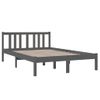 Estructura De Cama Doble Pequeña Madera Maciza Gris 120x190 Cm Vidaxl