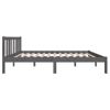 Estructura De Cama Doble Pequeña Madera Maciza Gris 120x190 Cm Vidaxl