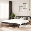 Estructura De Cama De Madera Maciza Gris 140x190 Cm Vidaxl