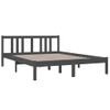 Estructura De Cama De Madera Maciza Gris 140x190 Cm Vidaxl