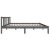 Estructura De Cama De Madera Maciza Gris 140x190 Cm Vidaxl