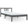 Estructura De Cama Madera Maciza Gris 90x200 Cm Vidaxl