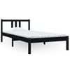 Estructura De Cama Madera Maciza Negro 90x200 Cm Vidaxl