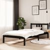 Estructura De Cama Madera Maciza Negro 90x200 Cm Vidaxl