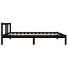 Estructura De Cama Madera Maciza Negro 90x200 Cm Vidaxl