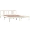 Estructura De Cama Madera Maciza Blanca King Size 150x200 Cm Vidaxl