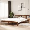 Estructura De Cama Madera Maciza King Marrón Miel 150x200 Cm Vidaxl