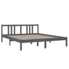 Estructura De Cama De Madera Maciza Gris 160x200 Cm Vidaxl