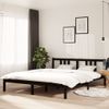 Estructura De Cama De Madera Maciza Negra 160x200 Cm Vidaxl