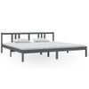 Estructura De Cama Madera Maciza Gris 200x200 Cm Vidaxl