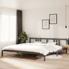 Estructura De Cama Madera Maciza Gris 200x200 Cm Vidaxl