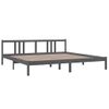 Estructura De Cama Madera Maciza Gris 200x200 Cm Vidaxl