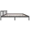 Estructura De Cama Madera Maciza Gris 200x200 Cm Vidaxl