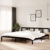 Estructura De Cama De Madera Maciza Negro 200x200 Cm Vidaxl