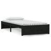 Estructura De Cama Individual Madera Maciza Negra 90x190 Cm Vidaxl