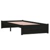 Estructura De Cama Individual Madera Maciza Negra 90x190 Cm Vidaxl