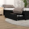 Cajones De Cama 4 Unidades Madera Maciza De Pino Negro Vidaxl