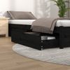 Cajones De Cama 4 Unidades Madera Maciza De Pino Negro Vidaxl