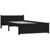 Estructura De Cama Madera Maciza Negro 90x200 Cm Vidaxl