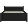 Estructura De Cama Madera Maciza Negro 90x200 Cm Vidaxl